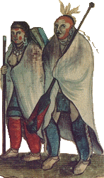 Algonquin couple, 18th-century watercolor.