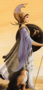 Athena, depicted in Usborne's Greek & Norse Legends.