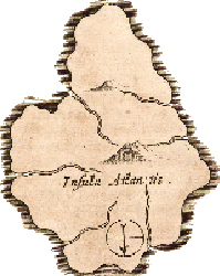 Athanasius Kircher's map of Atlantis.