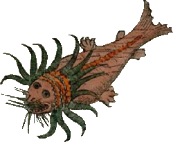 A sea creature from Olaus Magnus' Carta Marina.