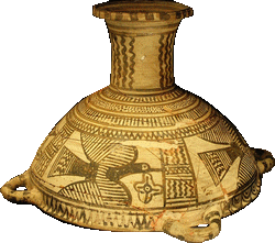 Boeotian cup from Thebes painted with birds, 560–540 BC.