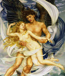 Boreas and Oreithyia by Evelyn de Morgan (1896).