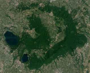 Aerial view of the Colli Albani.