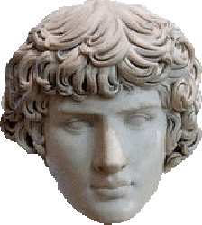 A bust of a young man, identified as Critias.