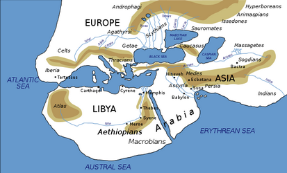 Possibly what the world according to Herodotus looked like, by Bibi Saint-Pol via Wikimedia.
