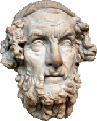 A bust of Homer.