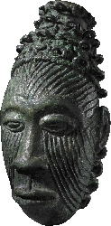 Igbo ukwu face pendant via Wikimedia.