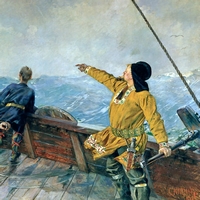 Leif Eriksson spies land.