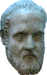 A bust of Isocrates.