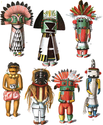 Hopi katsina figures by Jesse Walter Fewkes.