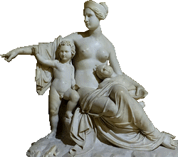 Latona with the infants Apollo and Artemis, by Francesco Pozzi, 1824, currently at Chatsworth House, Derbyshire, England.