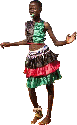 Lugbara dancer by Tamareden via Wikimedia.