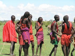 A gathering of people from the Maasai via Wikimedia.