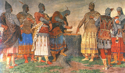 The Blood oath in Etelköz by Bertalan Székely.