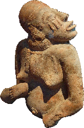 13th–15th century female terracotta figure covered with red ochre from Djenne, Mali, by Ji-Elle via Wikimedia.