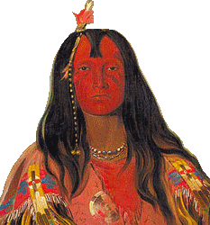 No Horn on His Head, a Nez Perce man, by George Catlin.
