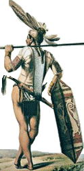 An illustration of a Dayak Ngaju warrior by W.T. Gordon.