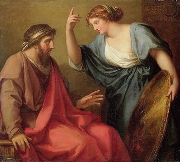 Kauffmann, Angelica (1794). Egeria Handing Numa Pompilius His Shield.