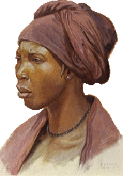 A Nupe woman drawn by Carl Arriens.