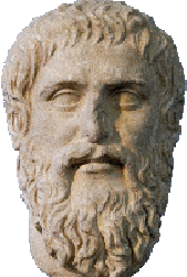 A bust of Plato.