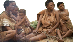 A San family in Botswana by Mopane Game Safaris via Wikimedia.