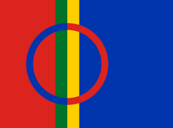 Sami flag by Jeltz via Wikimedia.