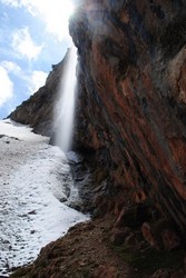 The waters of one possible source for the mythical Styx in the Aroanian mountains by Artemis Katsadoura via Wikimedia.