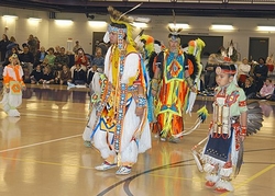 Members of the Winnebago Tribe of Nebraska's dance team.