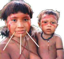 Yanomami woman and child by Cmacauley via Wikimedia.