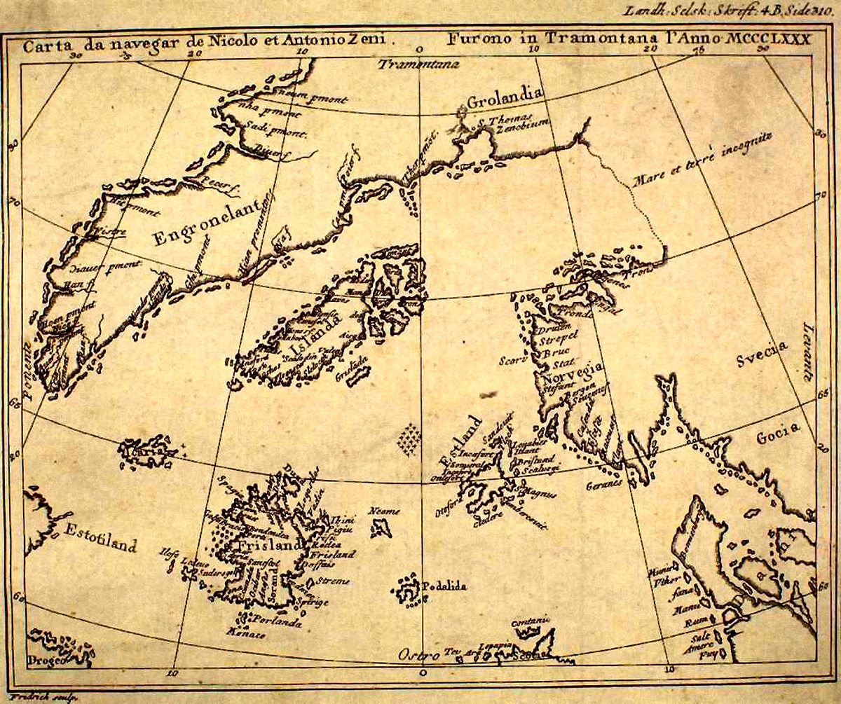 Nicolò Zen the Younger's map of the Northern Ocean